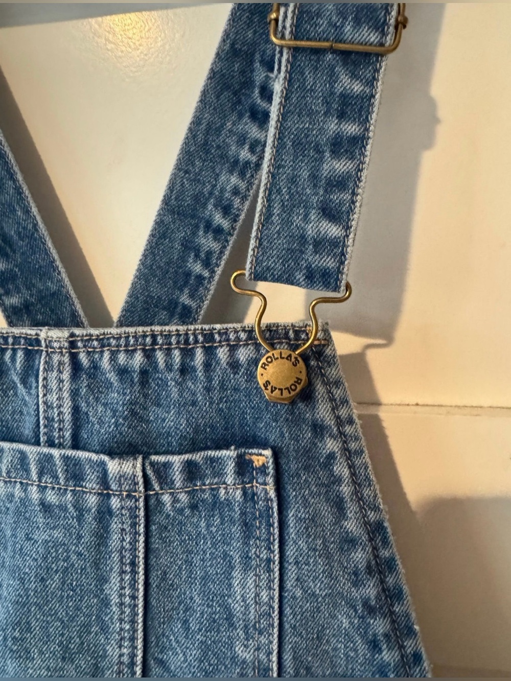 New! ROLLA'S Blue Mirange Cut Oft Denim Short Overalls Romper Shortalls💙 size 26 - Picture 6 of 8